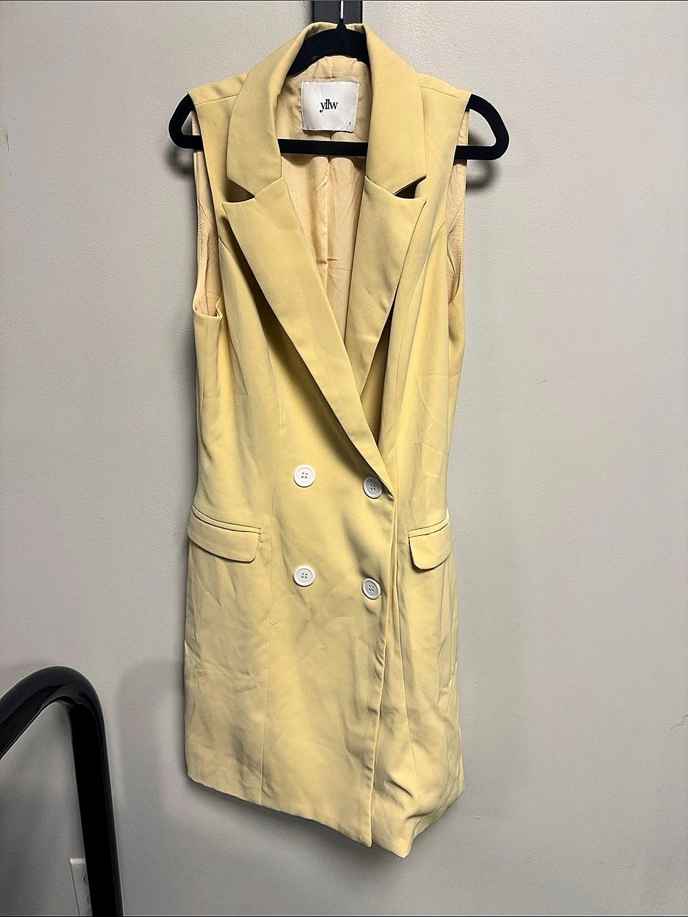 ylw Yellow Double-Breasted Vest